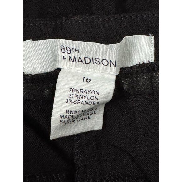 89th + Madison Black Cropped Capri Pants Lace-Up Grommet Detail Womens SZ 16 - Picture 3 of 9